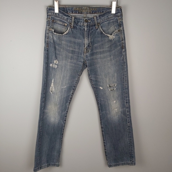 𝅺📣2/40$📣 AMERICAN EAGLE slim straight men's distress jeans size 31 - Picture 6 of 10